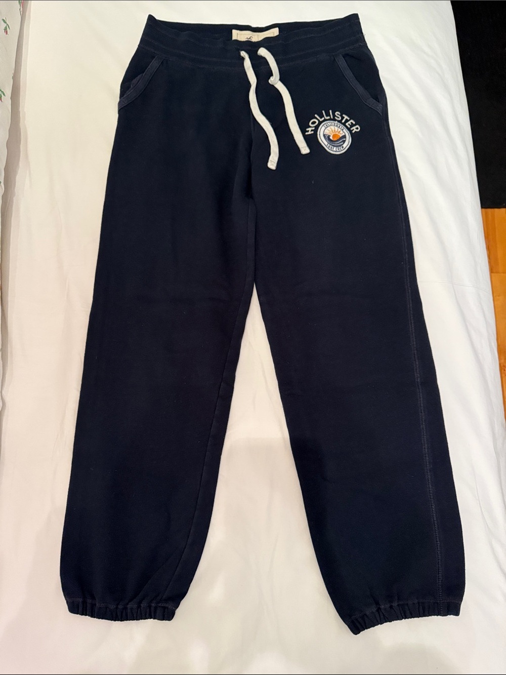Hollister Navy & White Logo Joggers